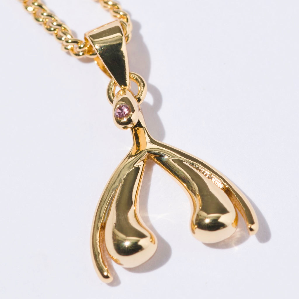 Колье ODE Women Clit Crystal Amethyst GP